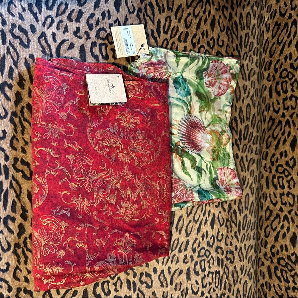 Patricia Nash Red and Green Scarves